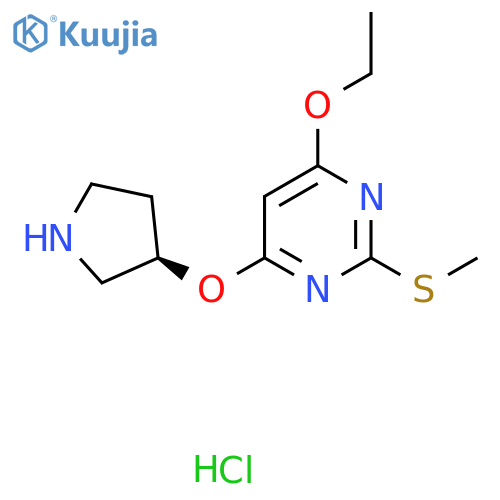 4-Ethoxy-2-methylsulfanyl-6-((R)-pyrrolidin-3-yloxy)-pyrimidine hydrochloride structure