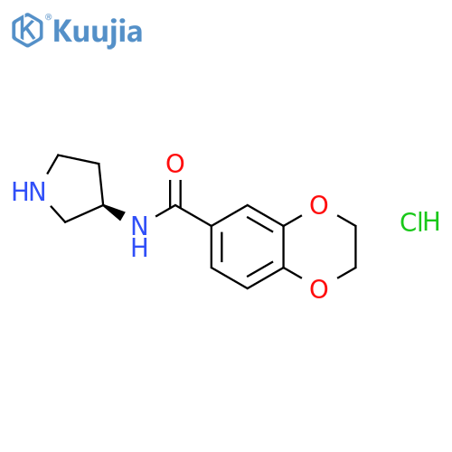 (R)-N-(Pyrrolidin-3-yl)-2,3-dihydrobenzo[b][1,4]dioxine-6-carboxamide hydrochloride structure