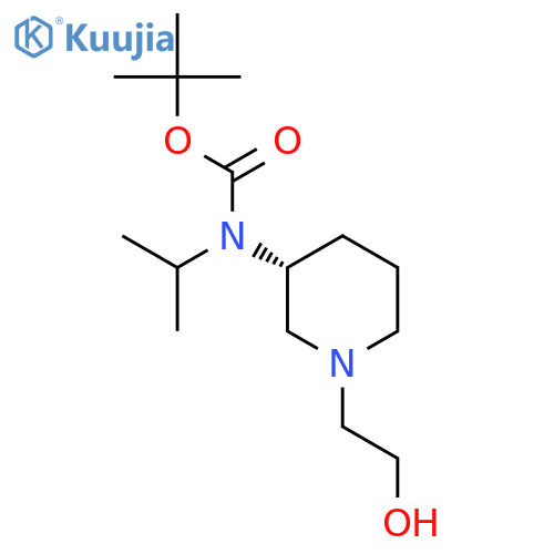 [(R)-1-(2-Hydroxy-ethyl)-piperidin-3-yl]-isopropyl-carbamic acid tert-butyl ester structure