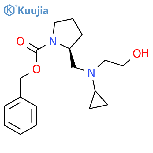 (S)-2-{[Cyclopropyl-(2-hydroxy-ethyl)-amino]-methyl}-pyrrolidine-1-carboxylic acid benzyl ester structure