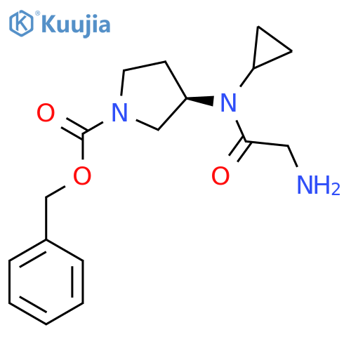 (R)-3-[(2-Amino-acetyl)-cyclopropyl-amino]-pyrrolidine-1-carboxylic acid benzyl ester structure