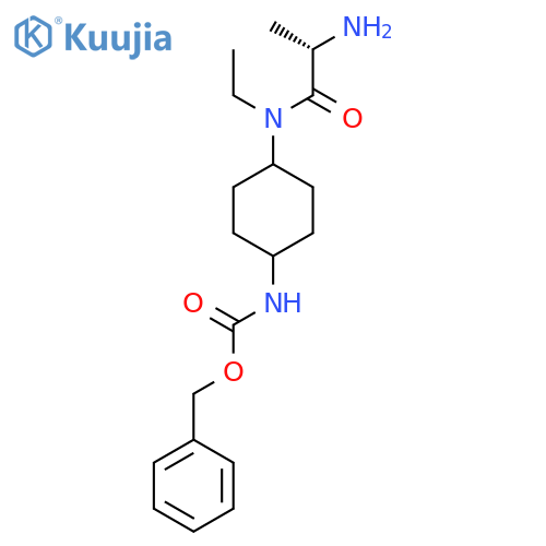 {4-[((S)-2-Amino-propionyl)-ethyl-amino]-cyclohexyl}-carbamic acid benzyl ester structure