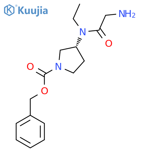 (R)-3-[(2-Amino-acetyl)-ethyl-amino]-pyrrolidine-1-carboxylic acid benzyl ester structure