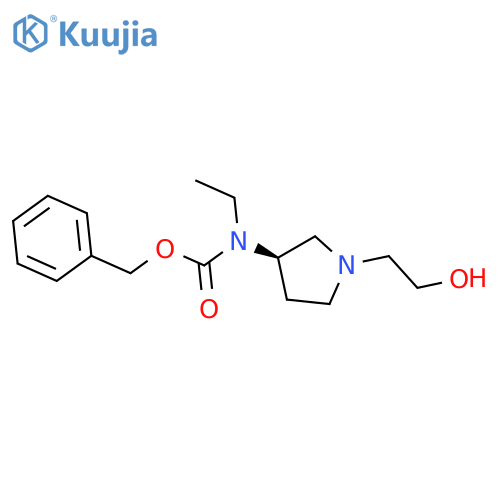 Ethyl-[(R)-1-(2-hydroxy-ethyl)-pyrrolidin-3-yl]-carbamic acid benzyl ester structure