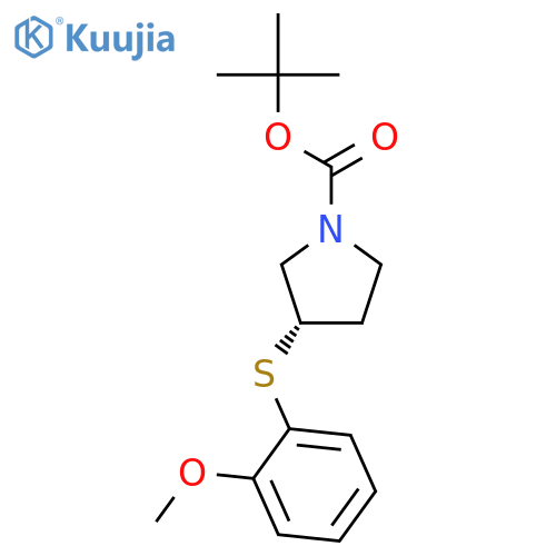 (S)-tert-Butyl 3-((2-methoxyphenyl)thio)pyrrolidine-1-carboxylate structure