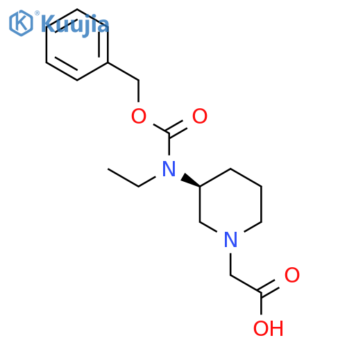 [(S)-3-(Benzyloxycarbonyl-ethyl-amino)-piperidin-1-yl]-acetic acid structure