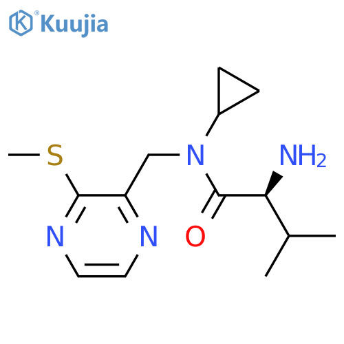 (S)-2-Amino-N-cyclopropyl-3-methyl-N-(3-methylsulfanyl-pyrazin-2-ylmethyl)-butyramide structure