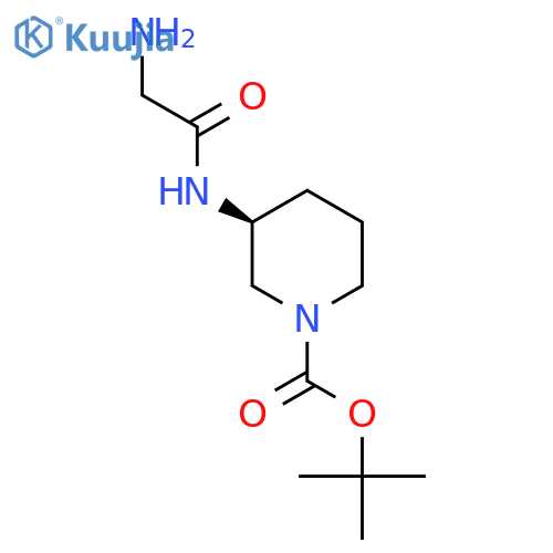(S)-3-(2-Amino-acetylamino)-piperidine-1-carboxylic acid tert-butyl ester structure