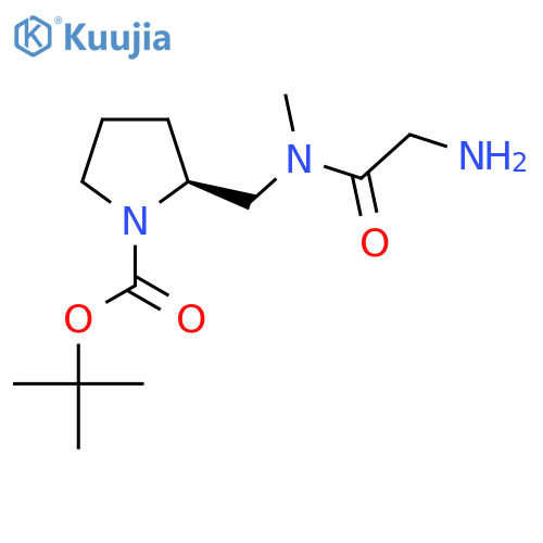 (S)-2-{[(2-Amino-acetyl)-methyl-amino]-methyl}-pyrrolidine-1-carboxylic acid tert-butyl ester structure