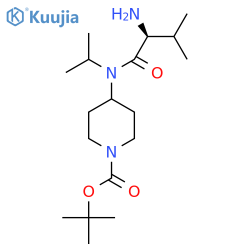 4-[((S)-2-Amino-3-methyl-butyryl)-isopropyl-amino]-piperidine-1-carboxylic acid tert-butyl ester structure