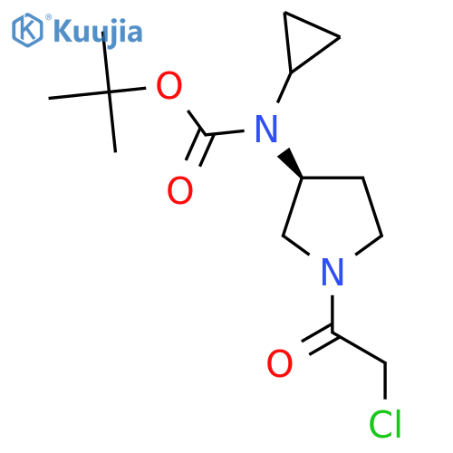 [(S)-1-(2-Chloro-acetyl)-pyrrolidin-3-yl]-cyclopropyl-carbamic acid tert-butyl ester structure
