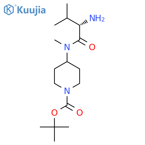 4-[((S)-2-Amino-3-methyl-butyryl)-methyl-amino]-piperidine-1-carboxylic acid tert-butyl ester structure