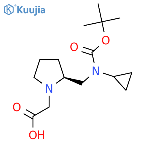 {(S)-2-[(Tert-Butoxycarbonyl-cyclopropyl-amino)-methyl]-pyrrolidin-1-yl}-acetic acid structure