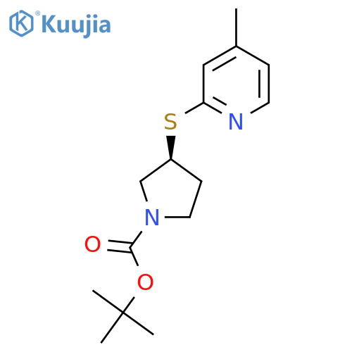 (S)-3-(4-Methyl-pyridin-2-ylsulfanyl)-pyrrolidine-1-carboxylic acid tert-butyl ester structure