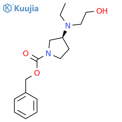 (S)-3-[Ethyl-(2-hydroxy-ethyl)-amino]-pyrrolidine-1-carboxylic acid benzyl ester structure
