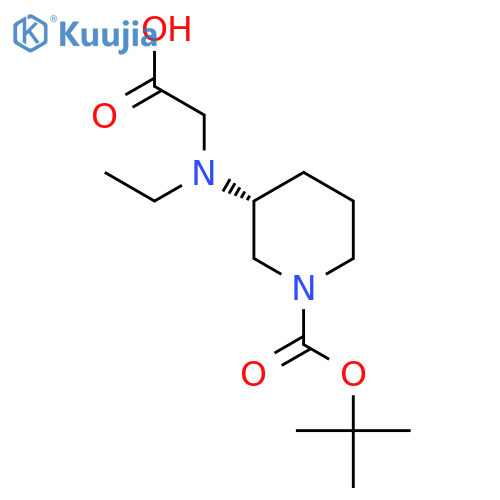 (R)-3-(Carboxymethyl-ethyl-amino)-piperidine-1-carboxylic acid tert-butyl ester structure