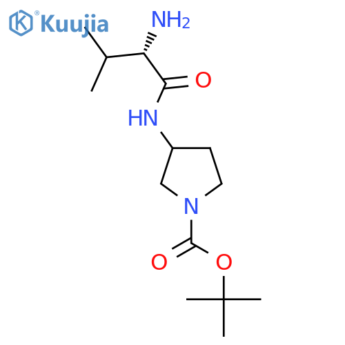 3-((S)-2-Amino-3-methyl-butyrylamino)-pyrrolidine-1-carboxylic acid tert-butyl ester structure