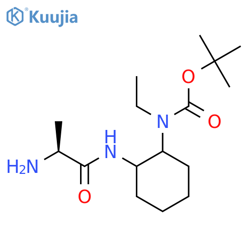 [2-((S)-2-Amino-propionylamino)-cyclohexyl]-ethyl-carbamic acid tert-butyl ester structure