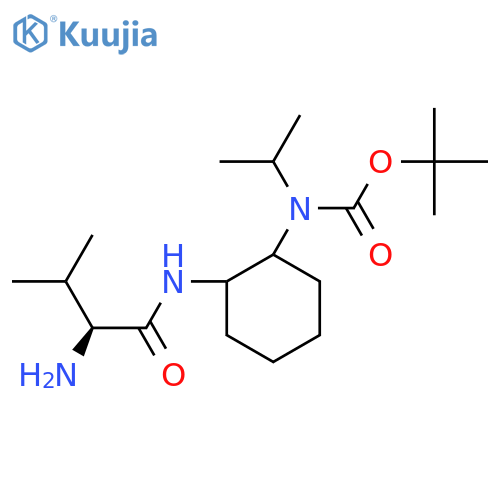[2-((S)-2-Amino-3-methyl-butyrylamino)-cyclohexyl]-isopropyl-carbamic acid tert-butyl ester structure