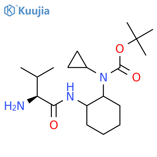 [2-((S)-2-Amino-3-methyl-butyrylamino)-cyclohexyl]-cyclopropyl-carbamic acid tert-butyl ester structure