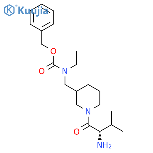 [1-((S)-2-Amino-3-methyl-butyryl)-piperidin-3-ylmethyl]-ethyl-carbamic acid benzyl ester structure