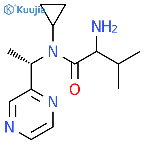 2-Amino-N-cyclopropyl-3-methyl-N-[(1S)-1-pyrazin-2-ylethyl]butanamide structure
