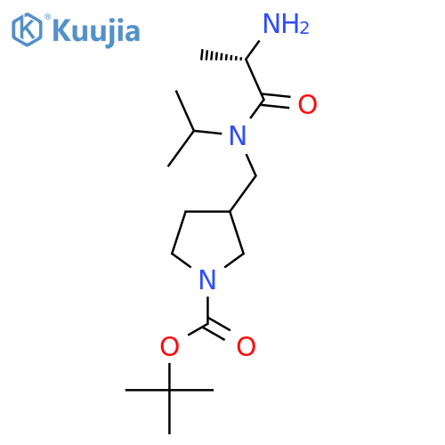 3-{[((S)-2-Amino-propionyl)-isopropyl-amino]-methyl}-pyrrolidine-1-carboxylic acid tert-butyl ester structure