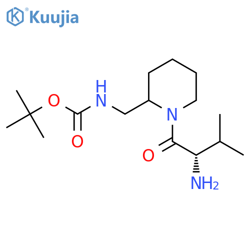 [1-((S)-2-Amino-3-methyl-butyryl)-piperidin-2-ylmethyl]-carbamic acid tert-butyl ester structure