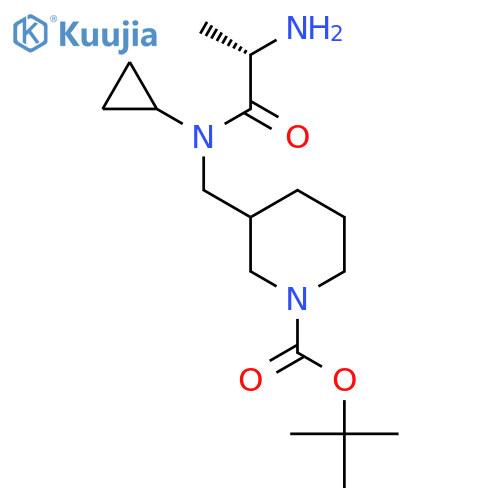3-{[((S)-2-Amino-propionyl)-cyclopropyl-amino]-methyl}-piperidine-1-carboxylic acid tert-butyl ester structure