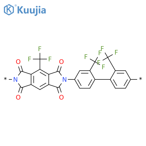 Poly[[5,7-dihydro-1,3,5,7-tetraoxo-4-(trifluoromethyl)benzo[1,2-c:4,5-c']dipyrrole-2,6(1H,3H)-diyl][2,2'-bis(trifluoromethyl)[1,1'-biphenyl]-4,4'-diyl]] structure