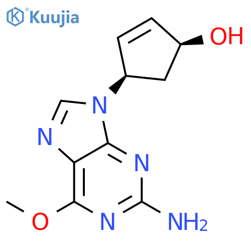2-Cyclopenten-1-ol, 4-(2-amino-6-methoxy-9H-purin-9-yl)-, cis- structure