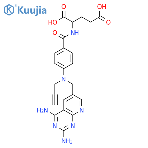 L-Glutamic acid,N-[4-[[(2,4-diaminopyrido[2,3-d]pyrimidin-6-yl)methyl]-2-propyn-1-ylamino]benzoyl]- structure