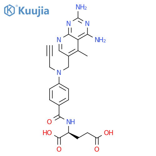 L-Glutamic acid,N-[4-[[(2,4-diamino-5-methylpyrido[2,3-d]pyrimidin-6-yl)methyl]-2-propyn-1-ylamino]benzoyl]- structure