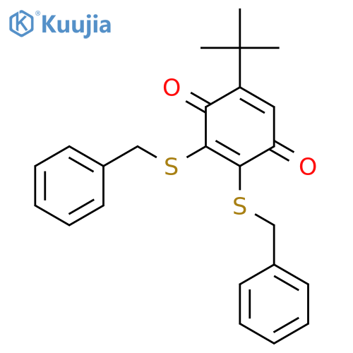 2,5-Cyclohexadiene-1,4-dione,5-(1,1-dimethylethyl)-2,3-bis[(phenylmethyl)thio]- structure