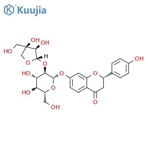Liquiritigenin-7-O-β-D-glucopyranosyl-(1→2)-β-D-apiofuranoside structure
