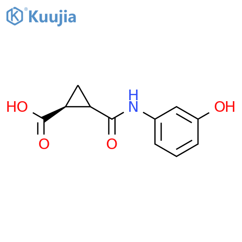 (1S)-2-[(3-hydroxyphenyl)carbamoyl]cyclopropane-1-carboxylic acid structure