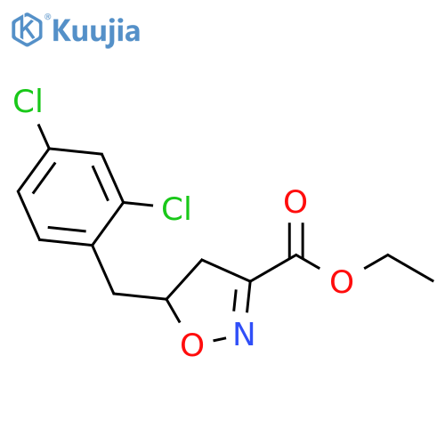 3-Isoxazolecarboxylic acid, 5-[(2,4-dichlorophenyl)methyl]-4,5-dihydro-,ethyl ester structure