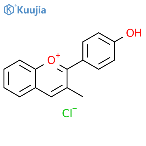 1-Benzopyrylium, 2-(4-hydroxyphenyl)-3-methyl-, chloride structure
