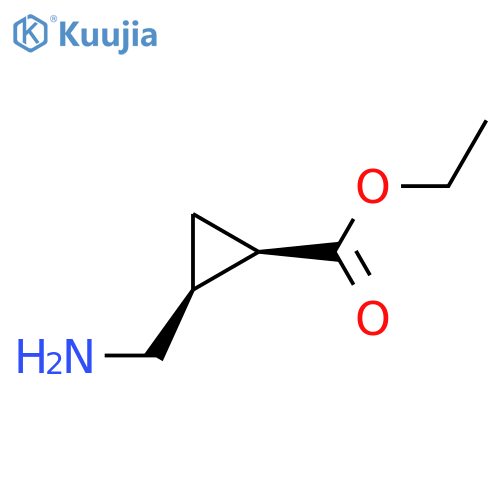 rac-ethyl (1R,2S)-2-(aminomethyl)cyclopropane-1-carboxylate structure