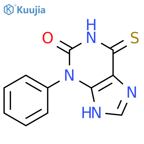 2H-PURIN-2-ONE, 1,3,6,7-TETRAHYDRO-3-PHENYL-6-THIOXO- structure