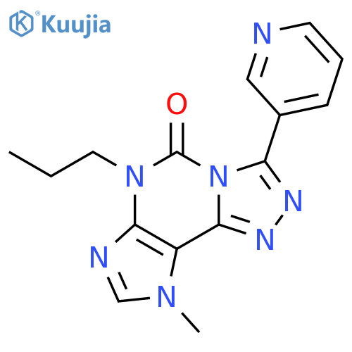 9-methyl-6-propyl-3-pyridin-3-yl-6,9-dihydro-5H-[1,2,4]triazolo[3,4-i]purin-5-one structure