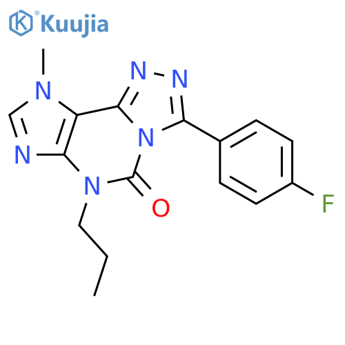5H-1,2,4-Triazolo[3,4-i]purin-5-one,3-(4-fluorophenyl)-6,9-dihydro-9-methyl-6-propyl- structure