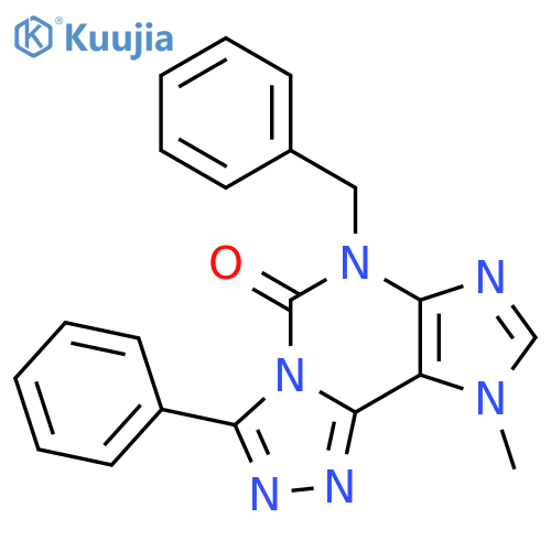 5H-1,2,4-Triazolo[3,4-i]purin-5-one,6,9-dihydro-9-methyl-3-phenyl-6-(phenylmethyl)- structure