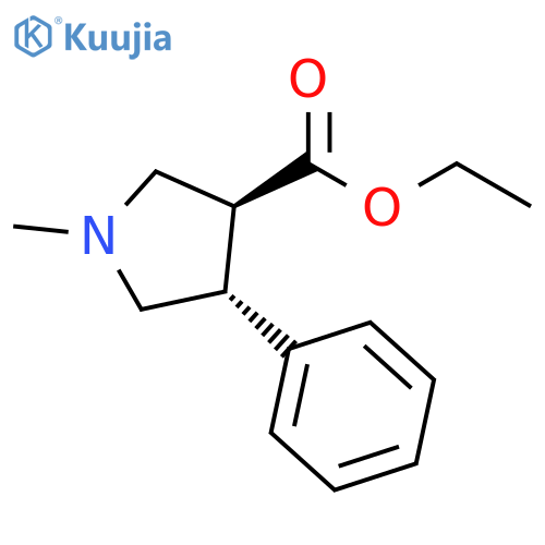 (+)-trans-1-Methyl-4-phenyl-pyrrolidine-3-carboxylic acid ethyl ester structure