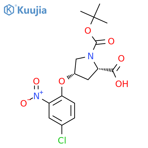 (2S,4S)-1-(Tert-Butoxycarbonyl)-4-(4-chloro-2-nitrophenoxy)-2-pyrrolidinecarboxylic acid structure