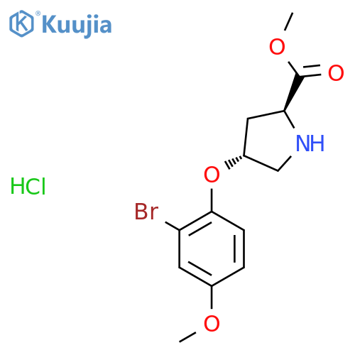 Methyl (2S,4S)-4-(2-bromo-4-methoxyphenoxy)-2-pyrrolidinecarboxylate hydrochloride structure