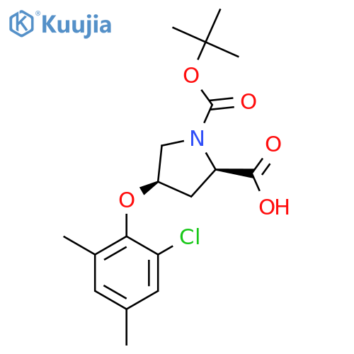 (2S,4S)-1-(tert-Butoxycarbonyl)-4-(2-chloro-4,6-dimethylphenoxy)-2-pyrrolidinecarboxylic Acid structure