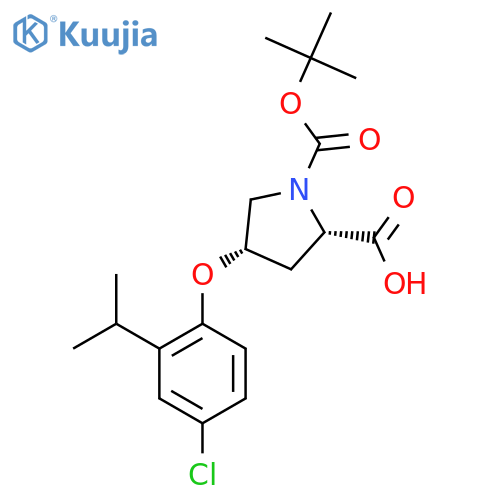 (2S,4S)-1-(Tert-Butoxycarbonyl)-4-(4-chloro-2-isopropylphenoxy)-2-pyrrolidinecarboxylic acid structure
