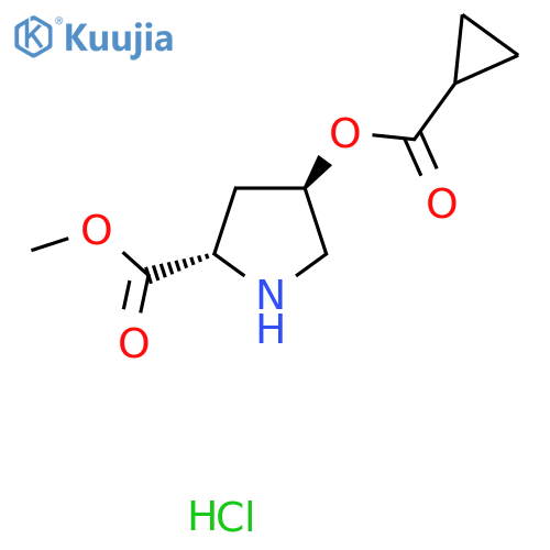 Methyl (2S,4S)-4-(cyclopropylcarbonyl)oxy-2-pyrrolidinecarboxylate hydrochloride structure