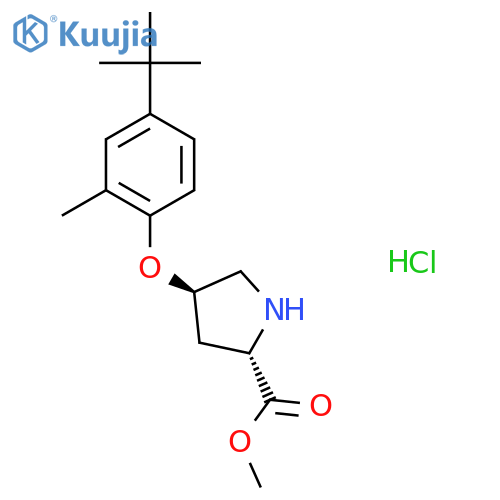 Methyl (2S,4R)-4-(4-tert-butyl-2-methylphenoxy)pyrrolidine-2-carboxylate;hydrochloride structure